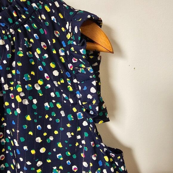 EUC LIKE NEW BETSEY'S BOUTIQUE SHOP SPECKLED MOCK NECK RUFFLE EDGES TANK TOP SM - Picture 8 of 15